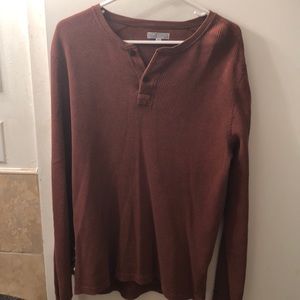JCrew (Wallace & Barnes) rust waffle Henley